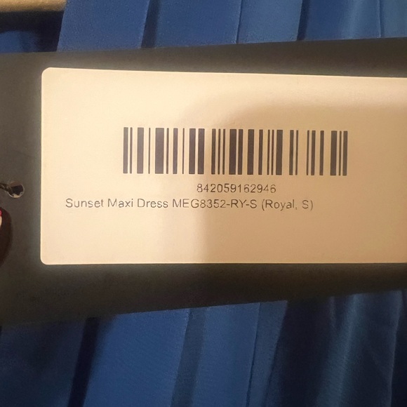 NWT Meghan LA Women’s Royal Blue 70’s Boho Sunset Maxi Dress Size Small - Picture 9 of 12